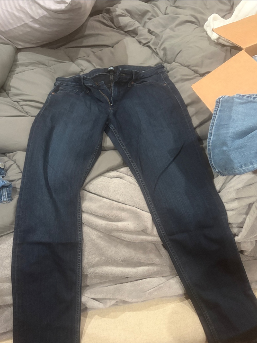 PAIGE Men's Slim Straight Dark Blue Jeans